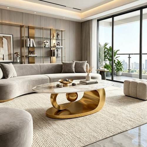 Modern oval tempered glass - oval,